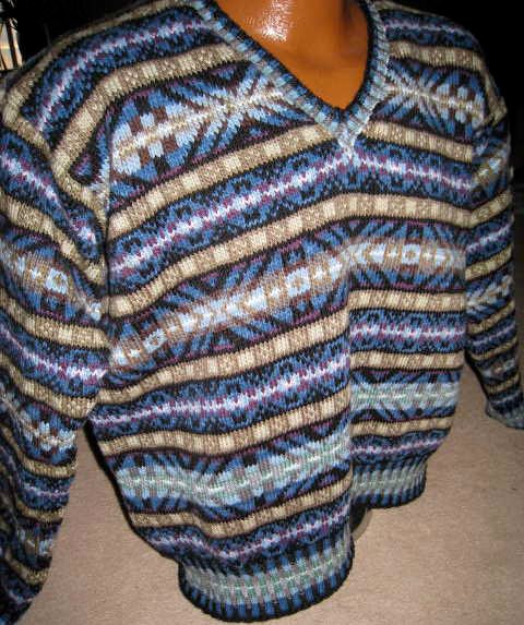 Fair Isle V-neck Sweater Front